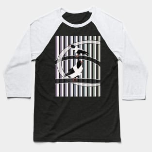 Cornish Choughs on a Stripy Background Baseball T-Shirt